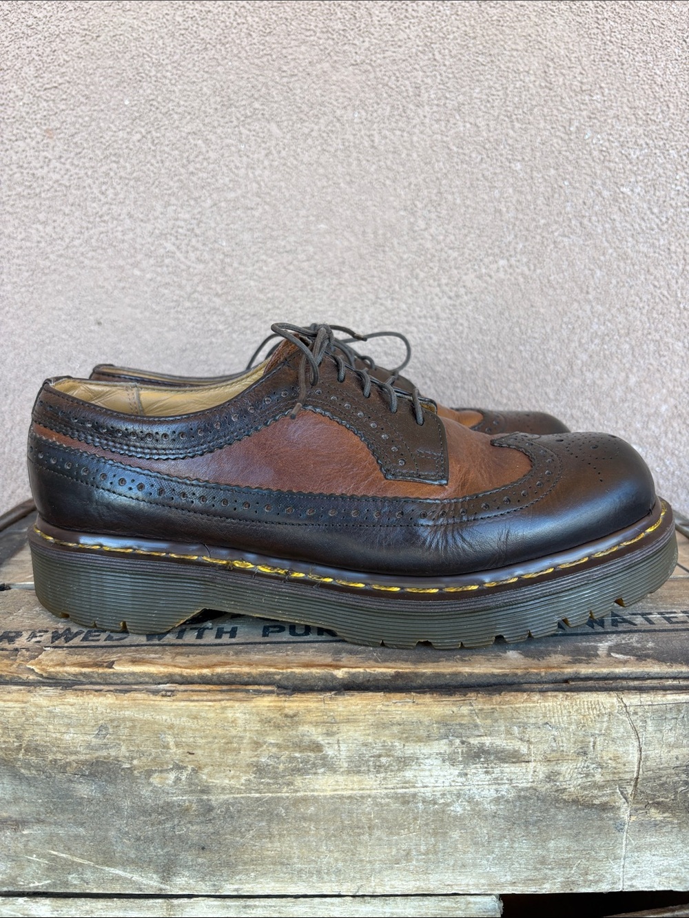 Vintage Dr.Martens 3989. Wingtip Brogue Shoe Made In England